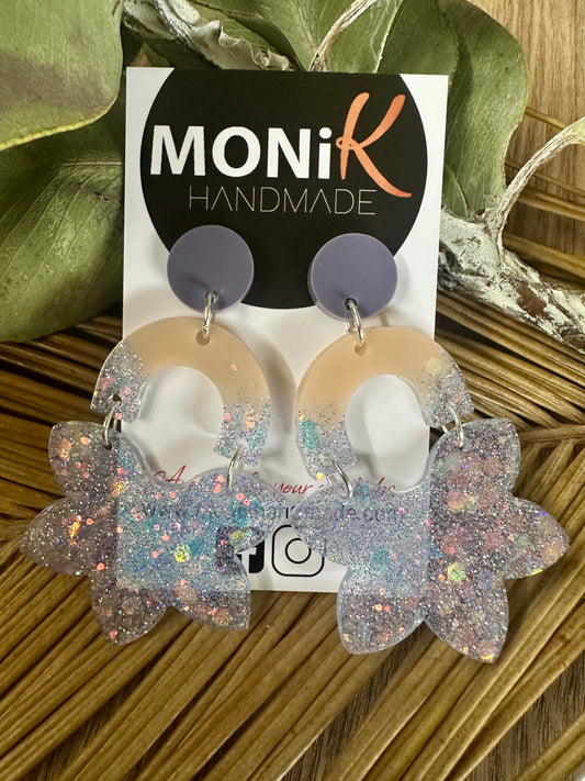 Large Resin and Glitter Dangle