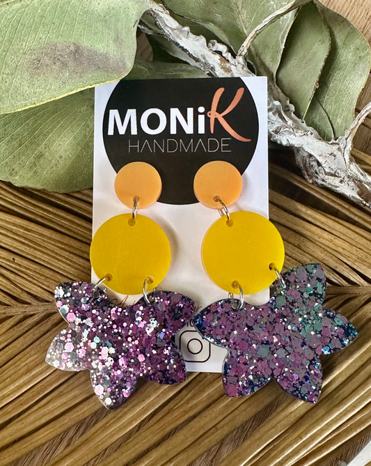 Large Resin and Glitter Dangle
