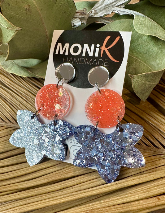 Large Resin and Glitter Dangle